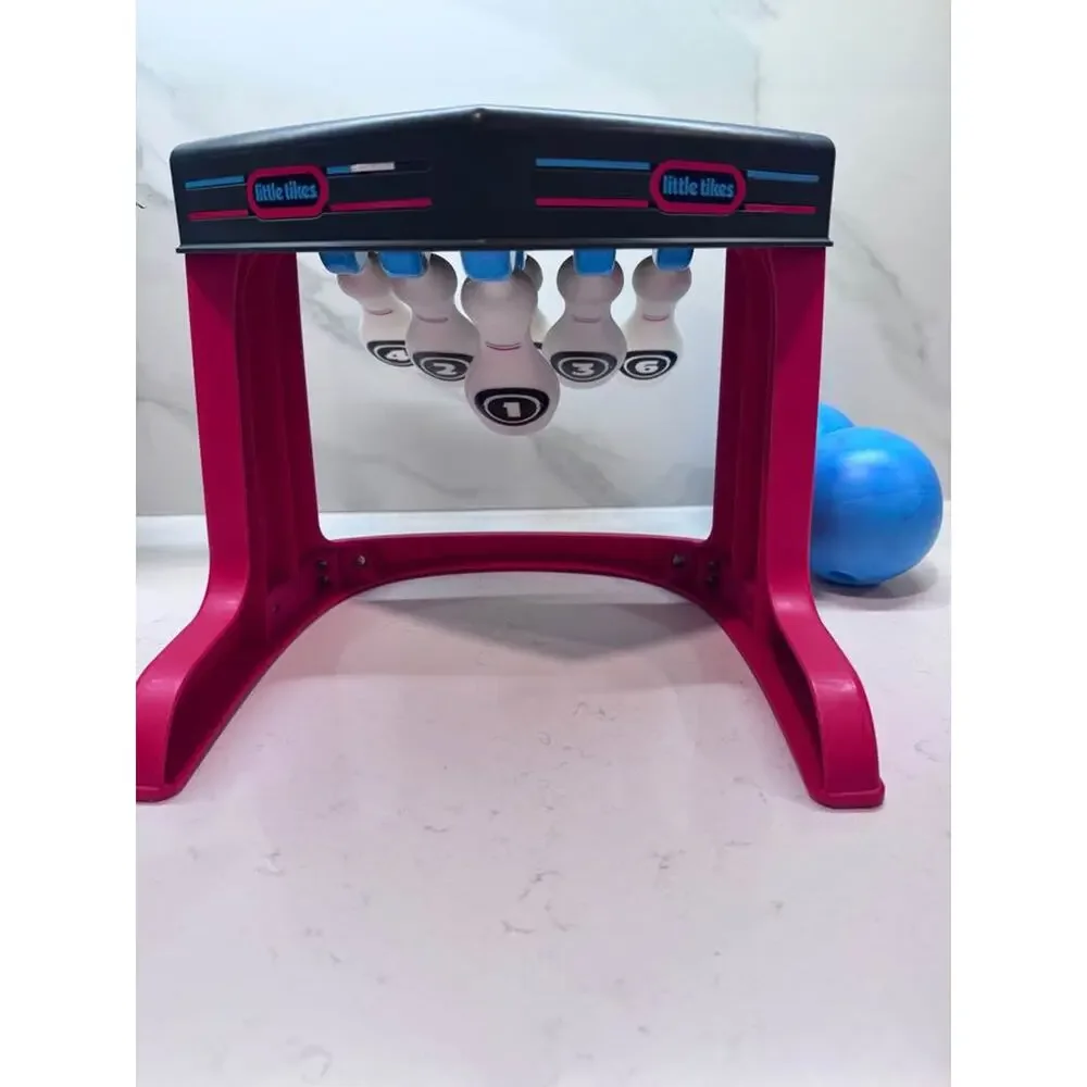 Little Tikes My First Bowling Set 6 Pin With Easy Reset Button 2 Original Balls